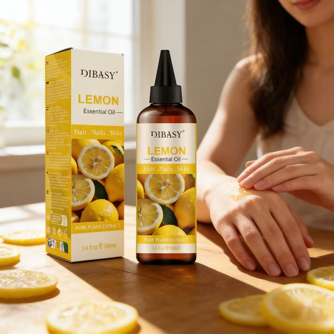 100ml Lemon Essential Oil – Pure, Natural & Refreshing for Hair, Skin, Aromatherapy & Cleaning Use