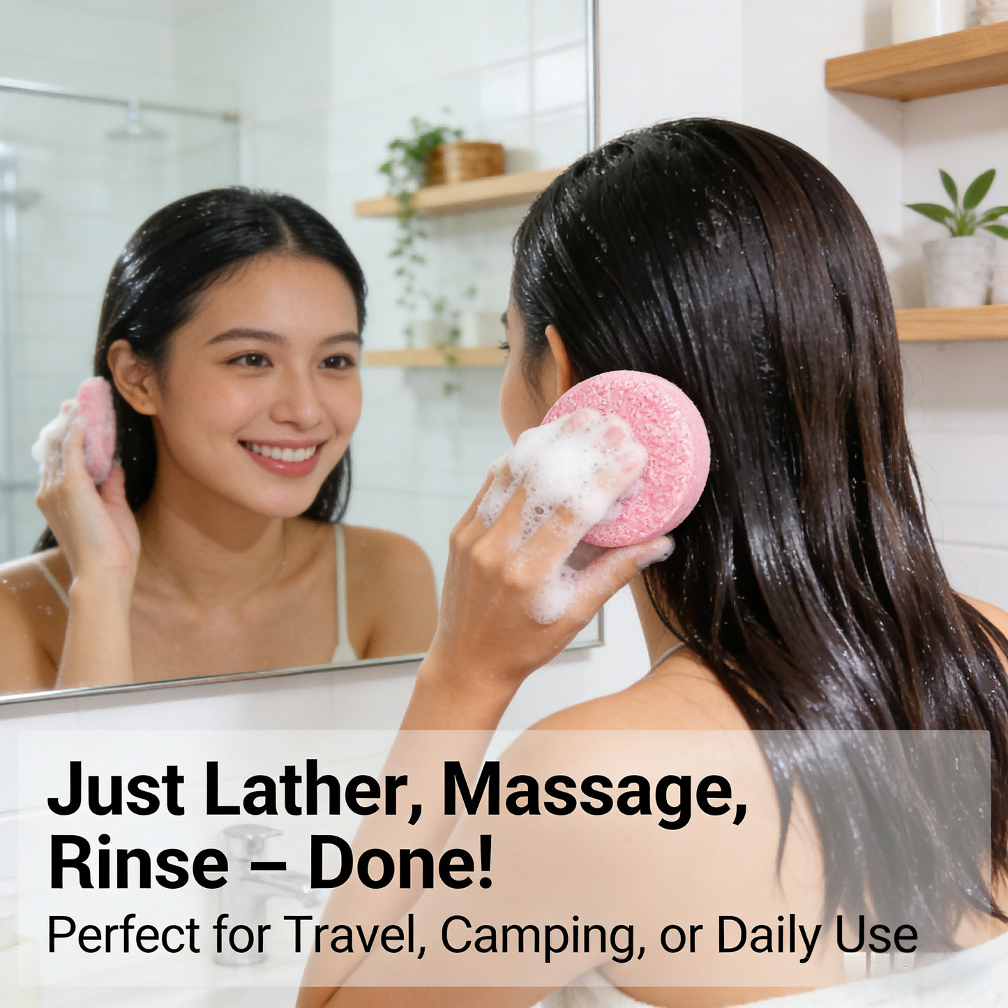 60g Castor Oil Solid Shampoo Bar – Natural Hair Growth & Anti-Hair Fall, Zero Waste Vegan Shampoo for All Hair Types