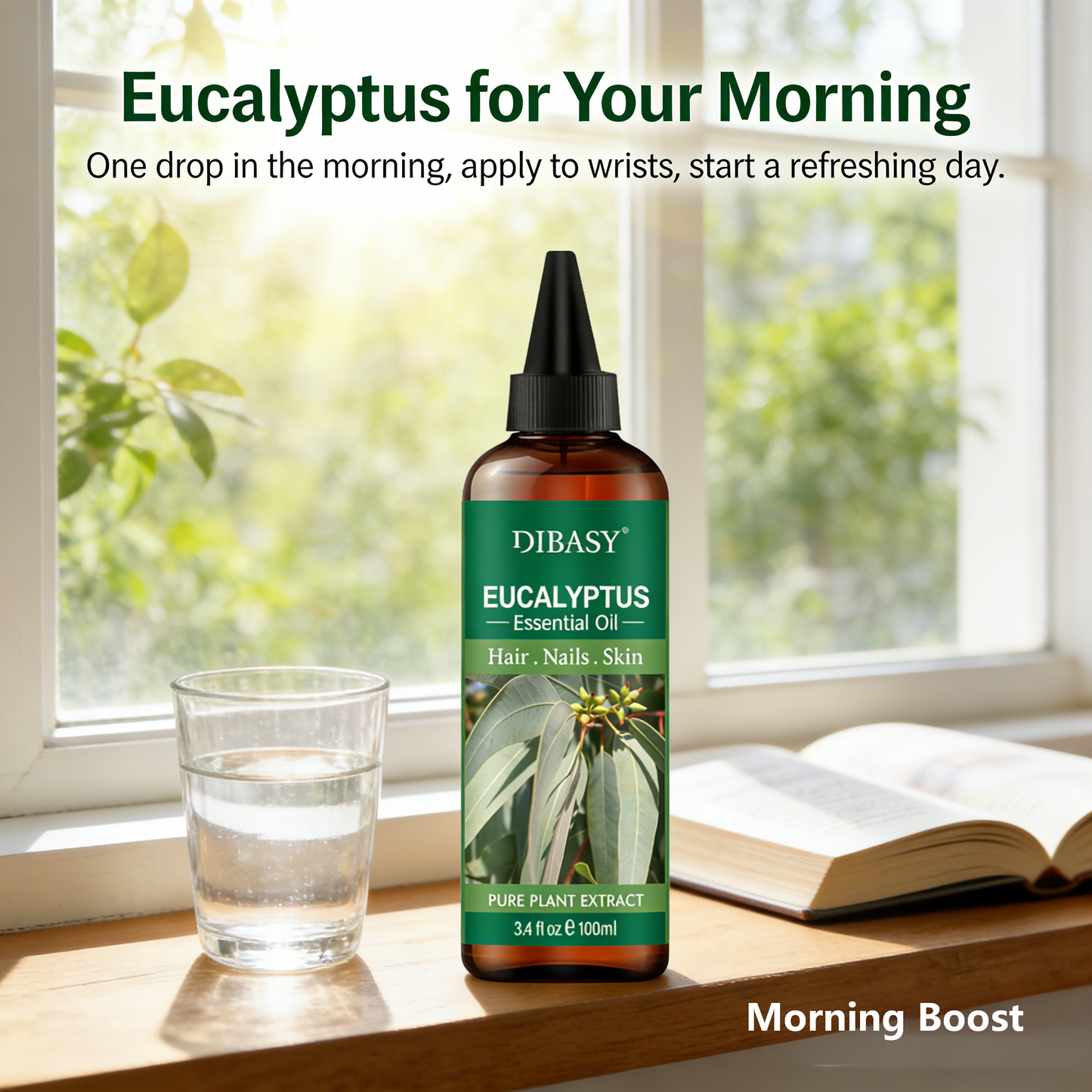 100ml Eucalyptus Essential Oil – Pure, Natural & Therapeutic Grade for Hair, Skin, Aromatherapy & Diffuser Use