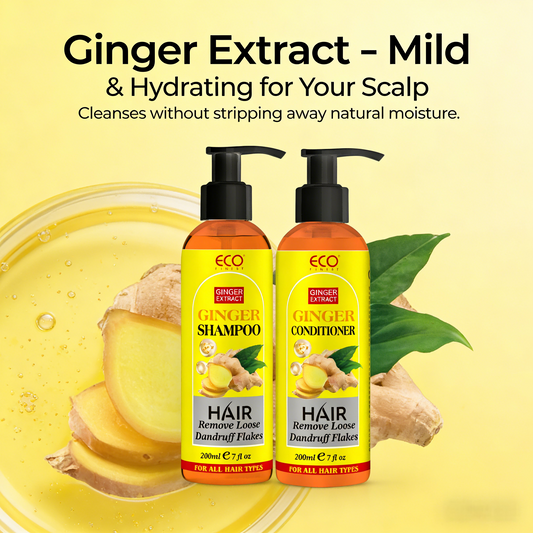 200ml x 2 | Ginger Shampoo & Conditioner Set – Cleanse, Nourish & Refresh from Root to Tip
