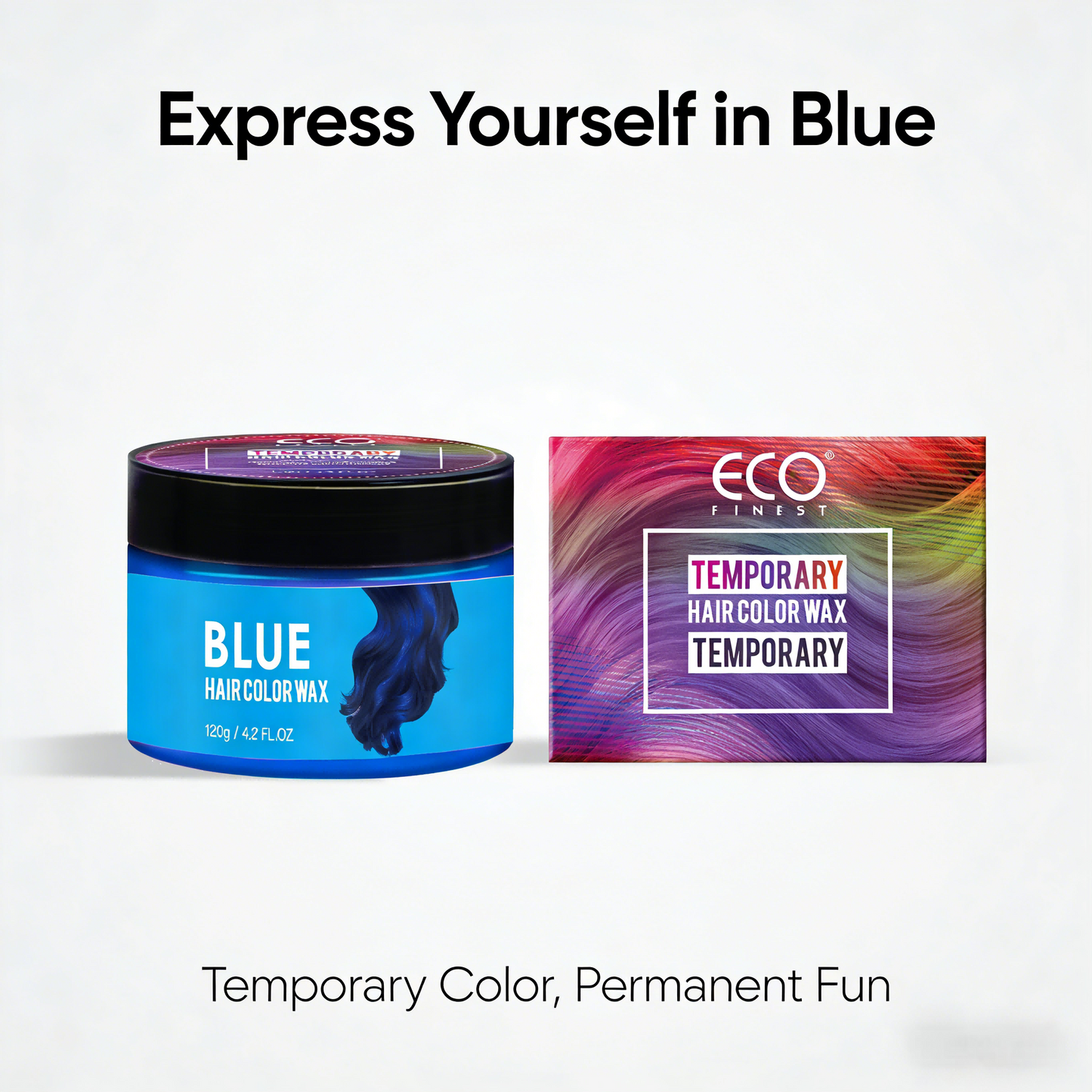 120g Temporary Blue Hair Color Wax – Creamy Styling Paste for Bold, Washable Looks