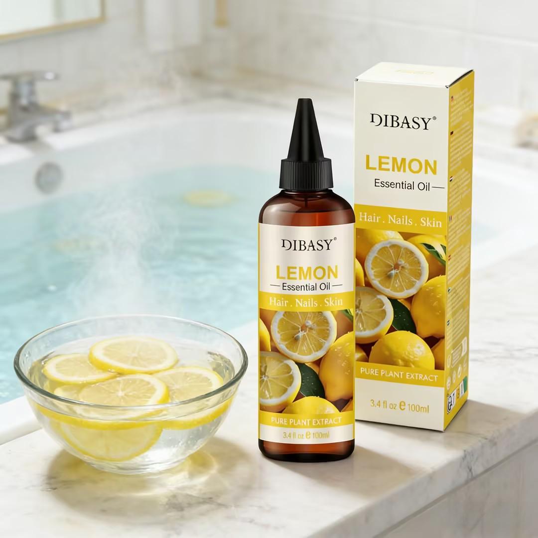 100ml Lemon Essential Oil – Pure, Natural & Refreshing for Hair, Skin, Aromatherapy & Cleaning Use