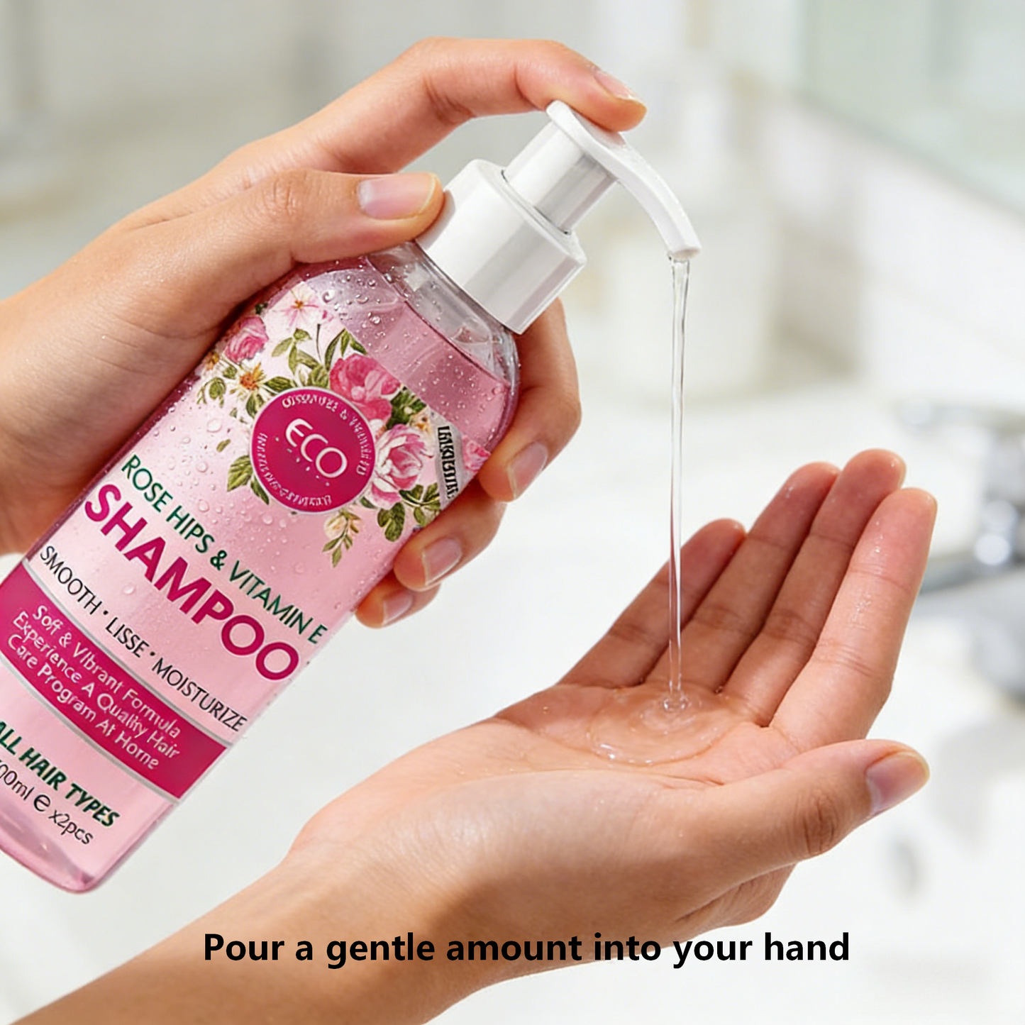 200ml x 2 Rose Hips & Vitamin E Shampoo & Conditioner Set – Plant-Based Hair Care for Soft, Moisturized Hair