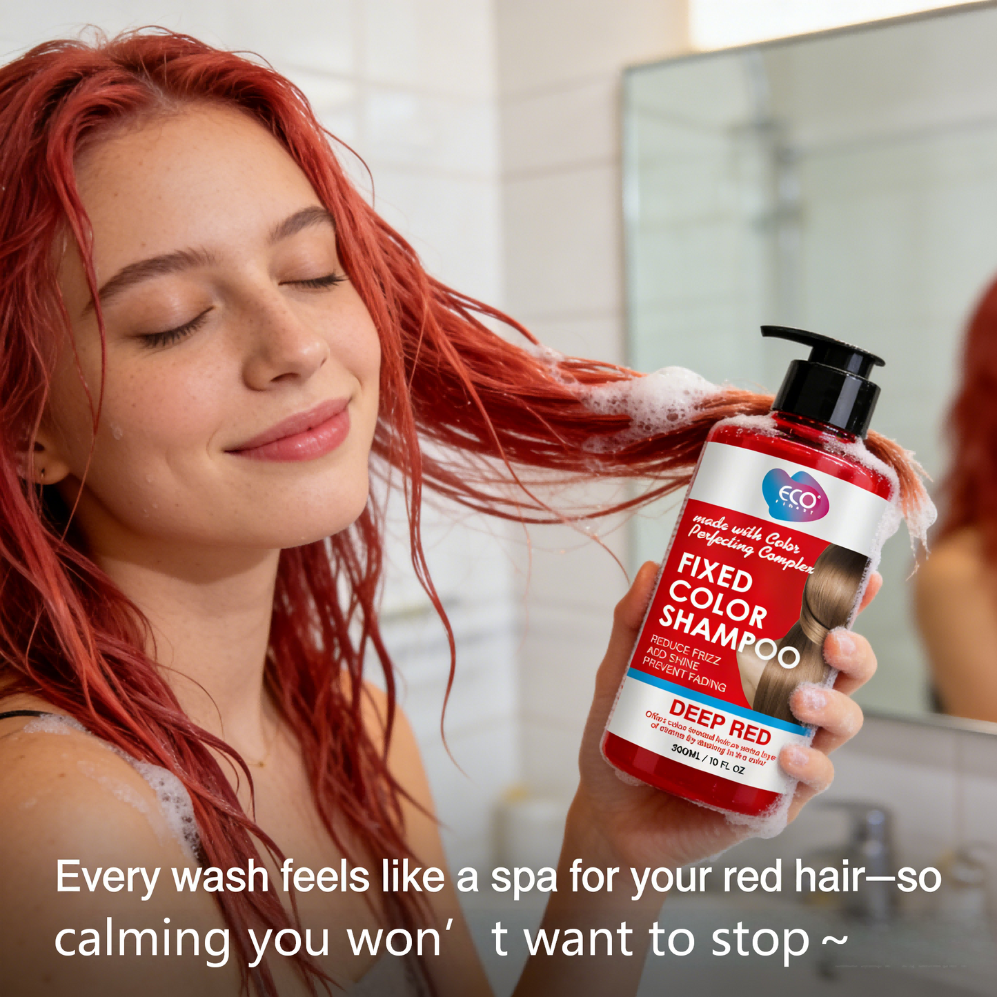 300ml Red Color-Fixing Shampoo｜Lasting Radiance · Color Stays True