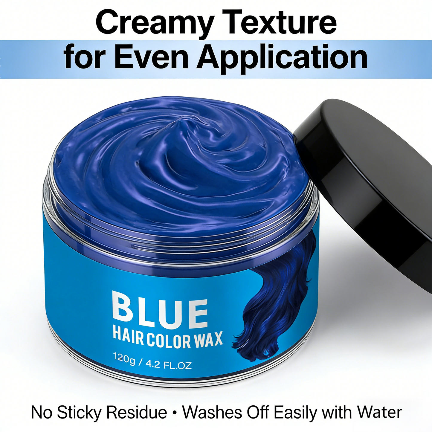 120g Temporary Blue Hair Color Wax – Creamy Styling Paste for Bold, Washable Looks