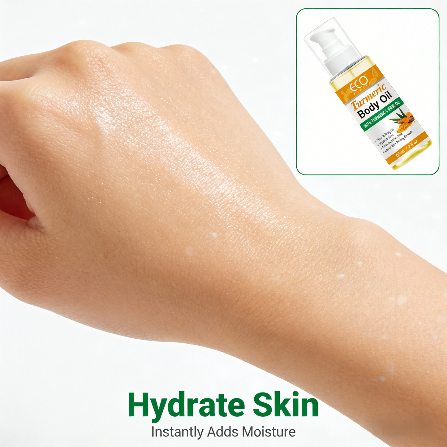 ECO Finest Turmeric Body Oil – 100ml | Glow from Within with Natural Turmeric & Rose