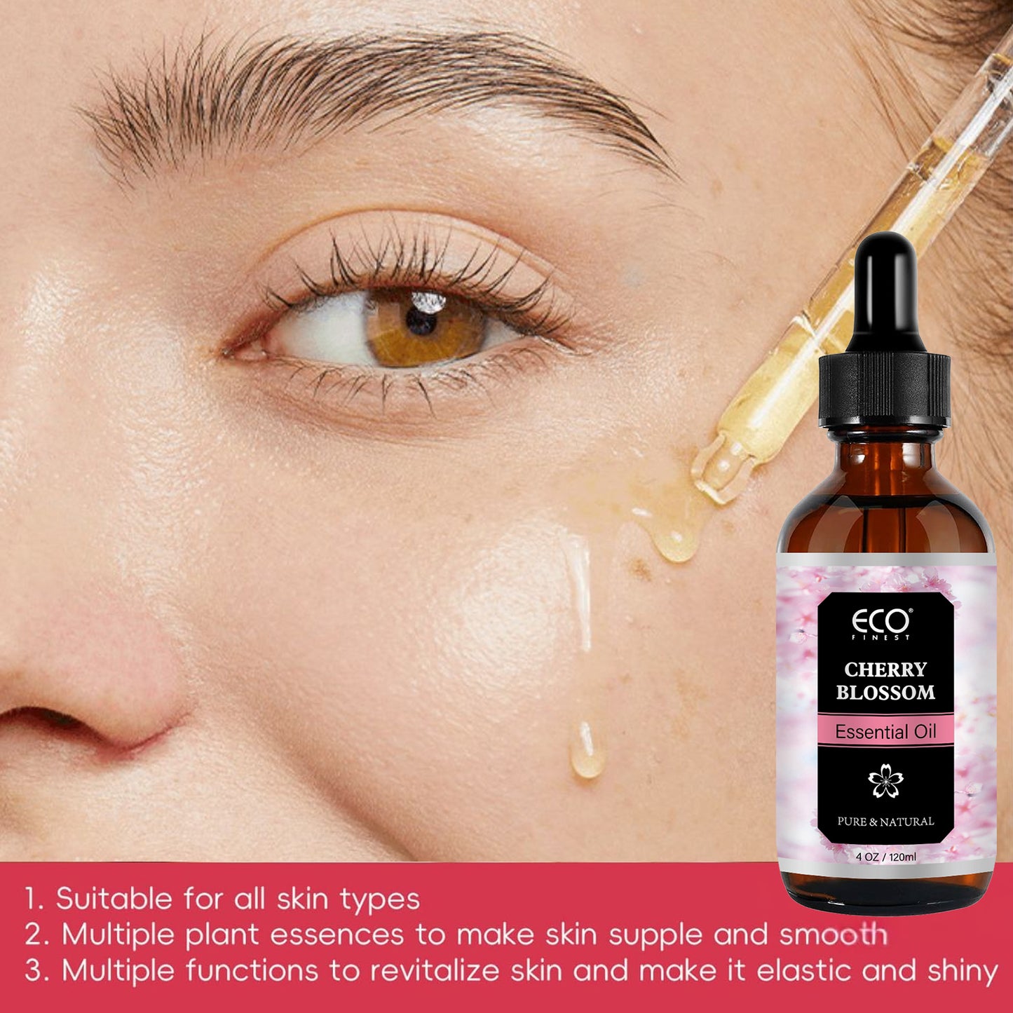 120ml Cherry Blossom Essential Oil – Pure & Natural Floral Scent for Aromatherapy, Diffuser, Skin & Hair Care