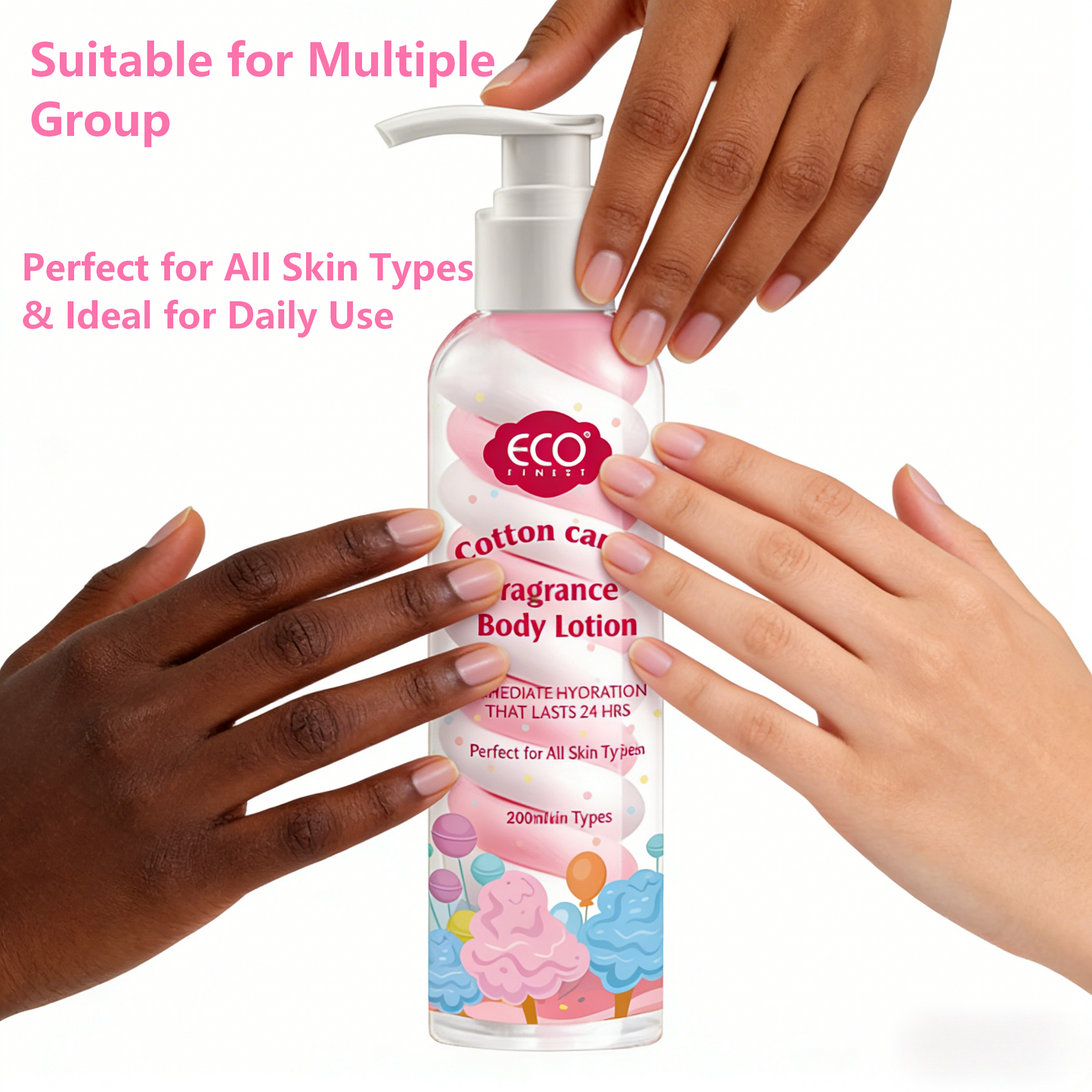 200ml ECO FINEST Cotton Candy Fragrance Body Lotion