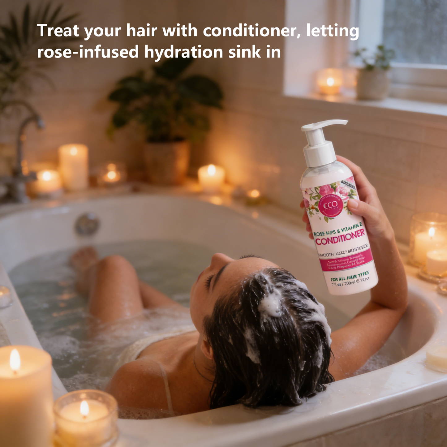 200ml x 2 Rose Hips & Vitamin E Shampoo & Conditioner Set – Plant-Based Hair Care for Soft, Moisturized Hair