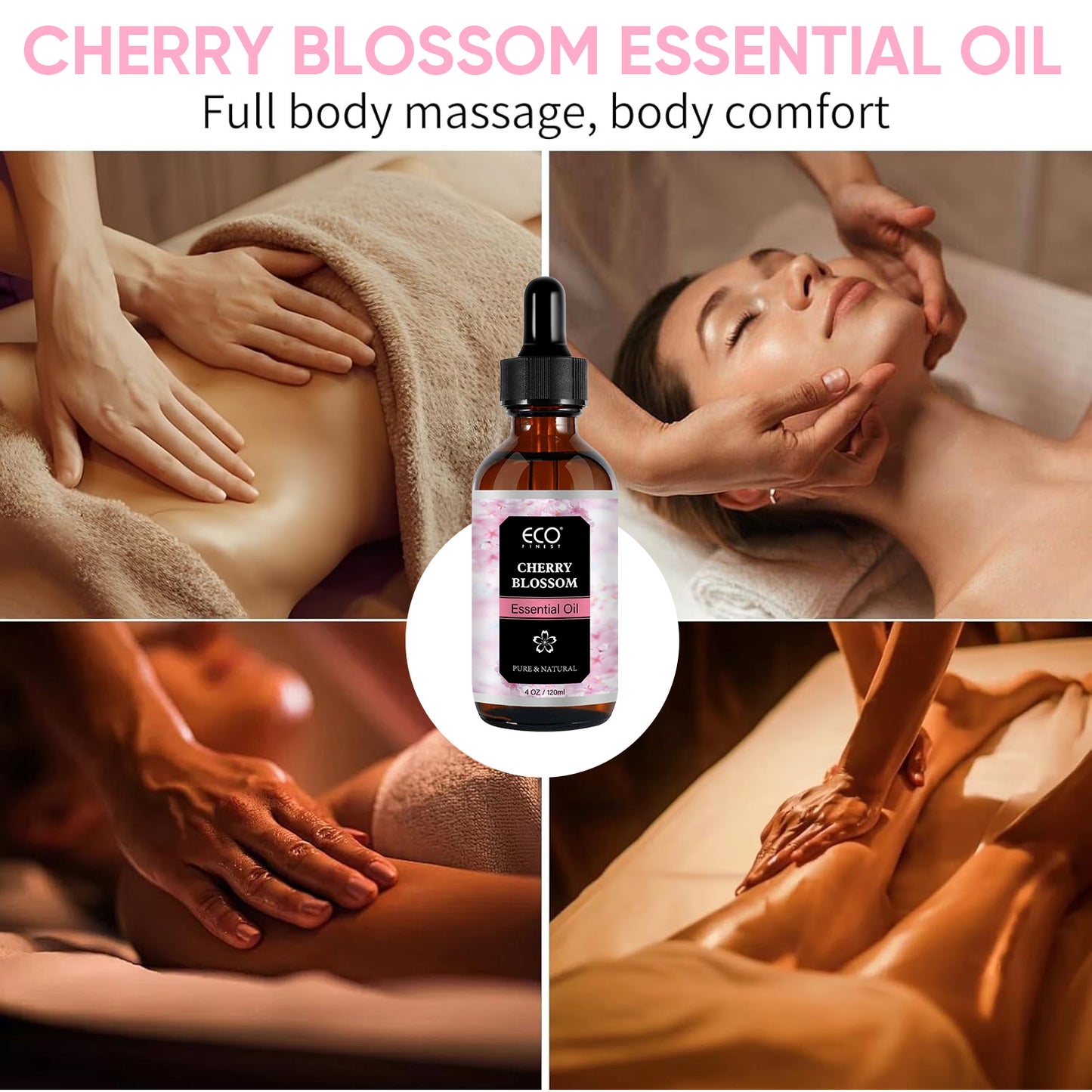 120ml Cherry Blossom Essential Oil – Pure & Natural Floral Scent for Aromatherapy, Diffuser, Skin & Hair Care