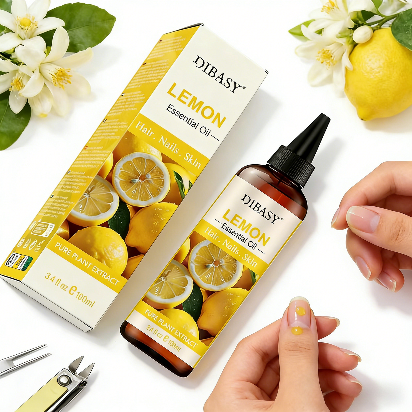 100ml Lemon Essential Oil – Pure, Natural & Refreshing for Hair, Skin, Aromatherapy & Cleaning Use