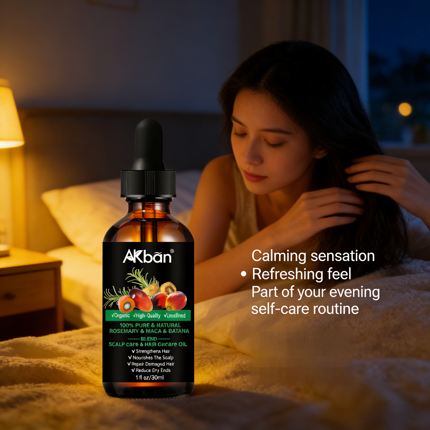 2 x 30ml AKBAN Rosemary & Maca & Batana Oil – Natural Hair Care Blend for Scalp & Hair | Organic, Unrefined, Lightweight Formula