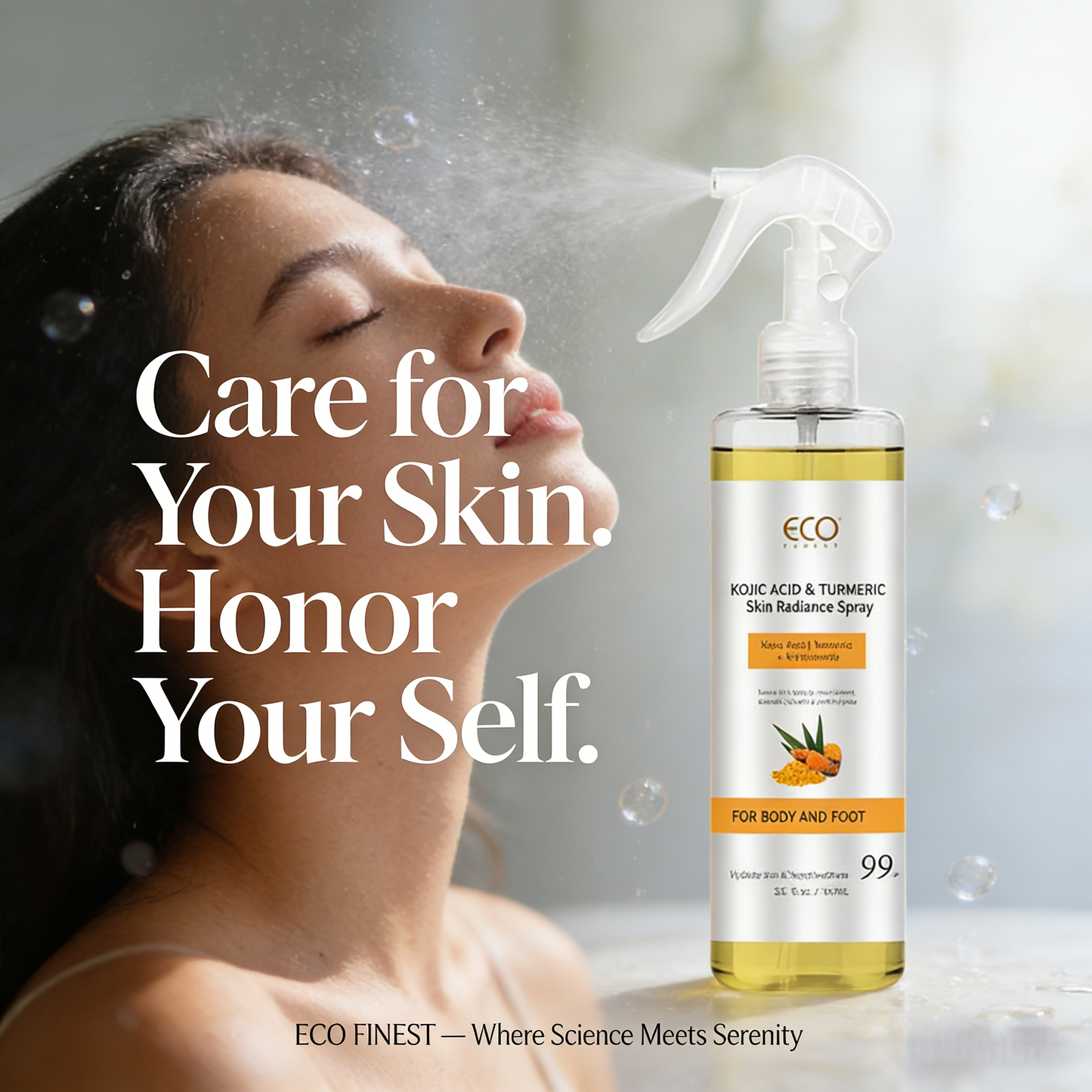 100ml Kojic Acid & Turmeric Skin Radiance Spray – Brighten, Hydrate & Glow for Body & Feet