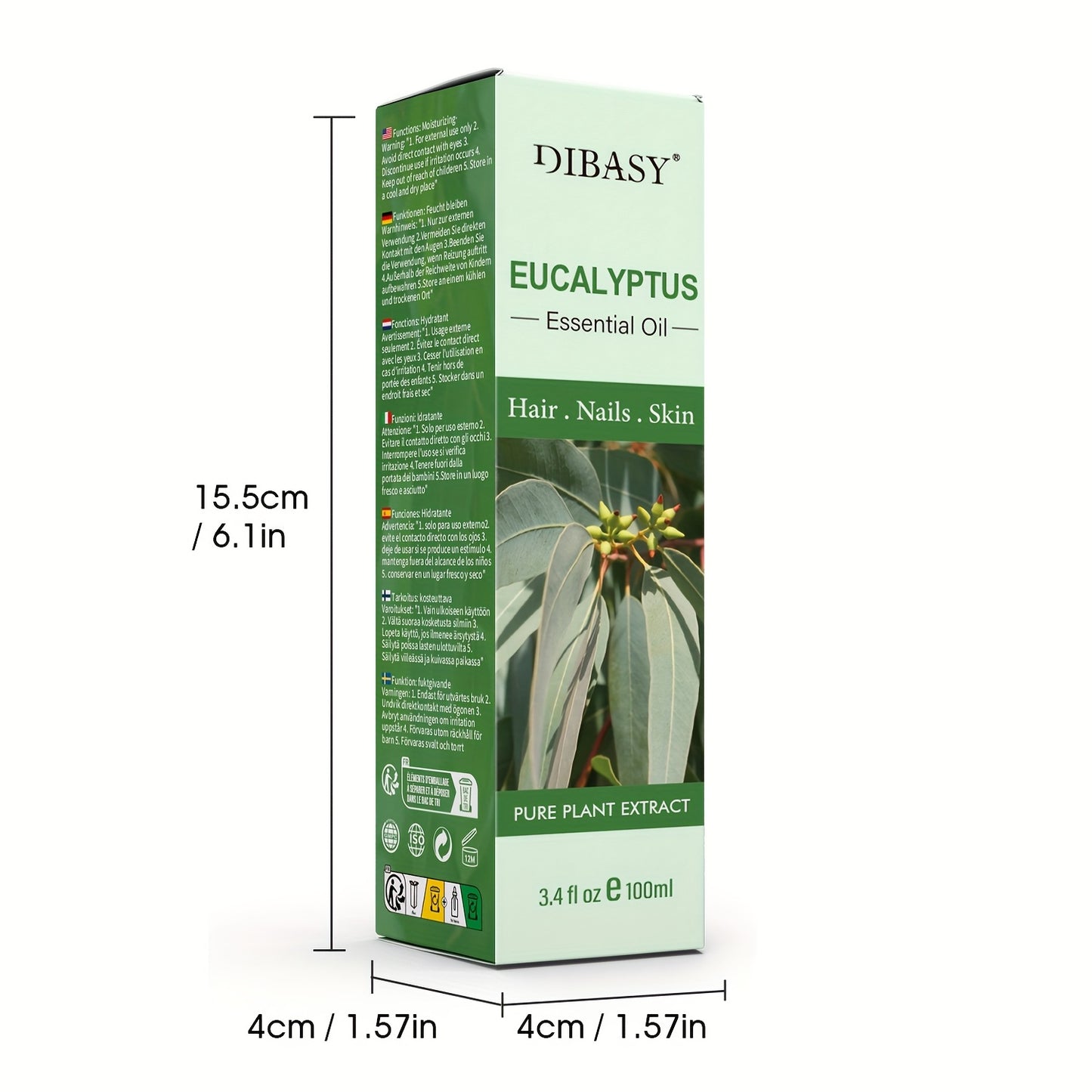 100ml Eucalyptus Essential Oil – Pure, Natural & Therapeutic Grade for Hair, Skin, Aromatherapy & Diffuser Use