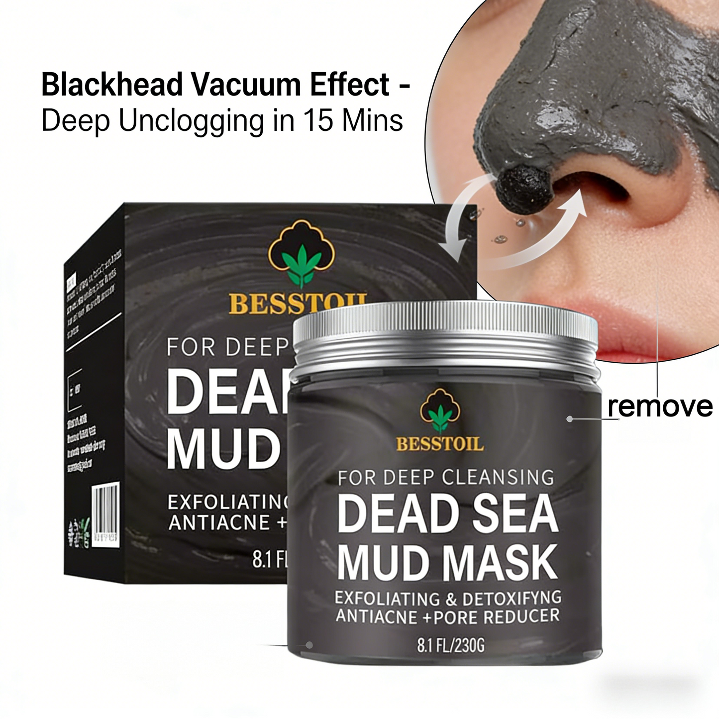 230g Dead Sea Mud Mask – Deep Cleansing & Exfoliating Face Mask for Oily, Acne-Prone Skin with Natural Minerals