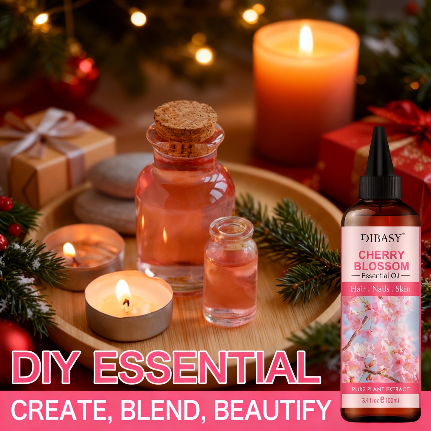 100ml Cherry Blossom Essential Oil – Pure, Floral Scent for Hair, Skin, Aromatherapy & Diffuser Use