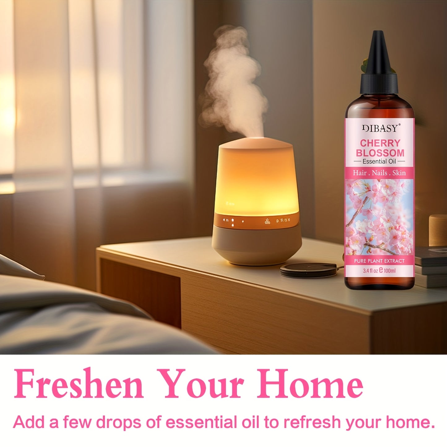 100ml Cherry Blossom Essential Oil – Pure, Floral Scent for Hair, Skin, Aromatherapy & Diffuser Use