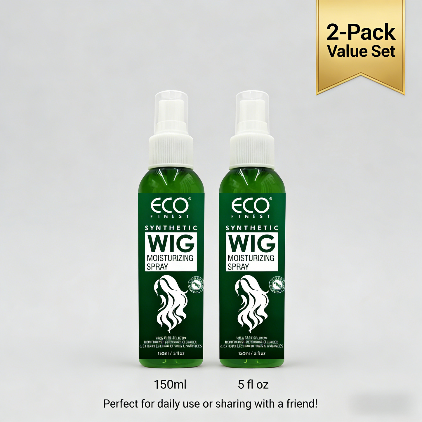 2 x 150ml ECO FINEST Synthetic Wig Moisturizing Spray Duo Pack
